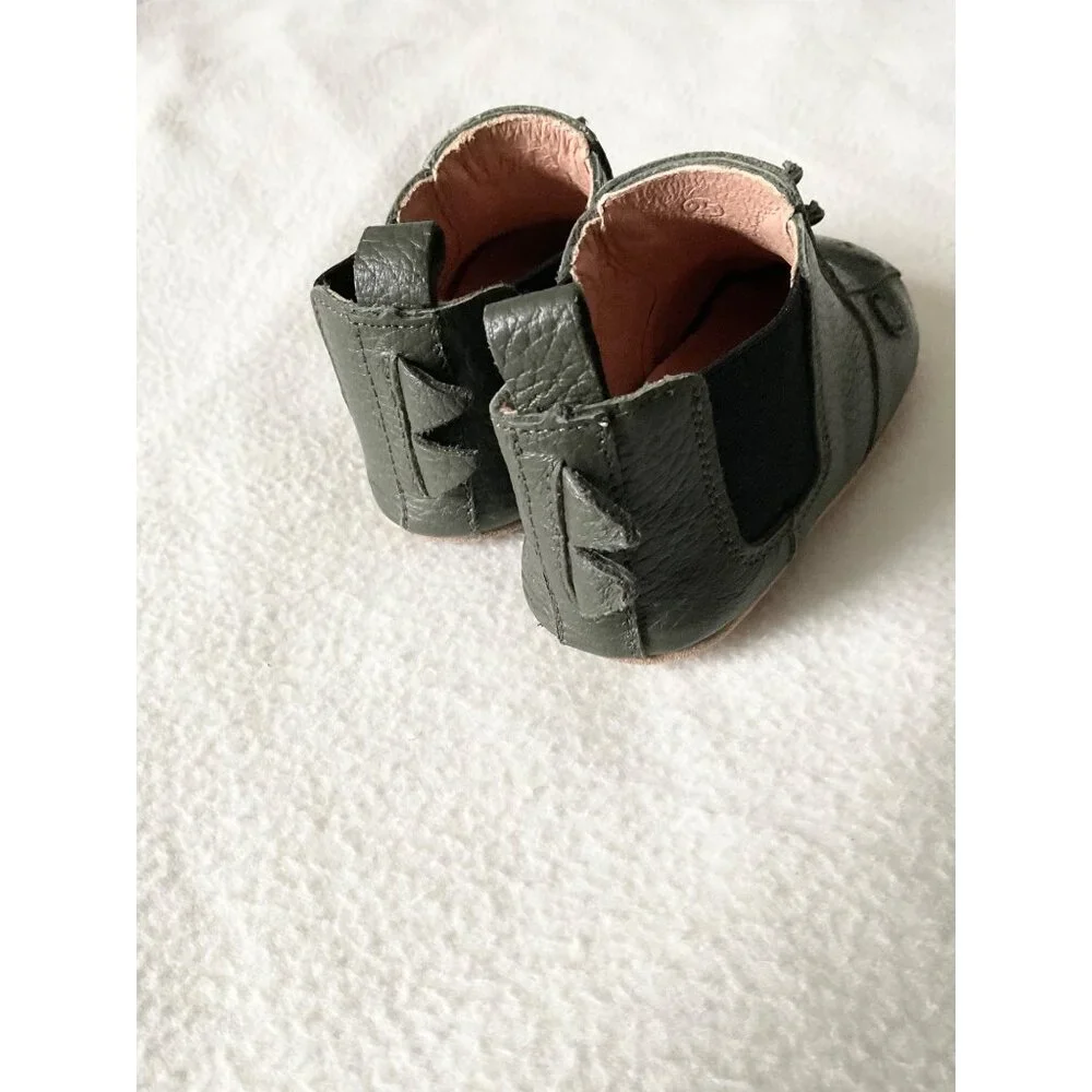 Liewood BEST US7.5 booties Edith Leather Slippers DINOSAUR GREEN WALKER - Picture 6 of 7